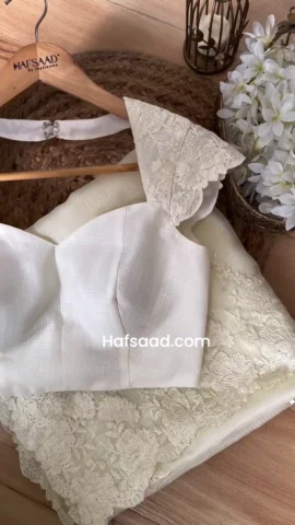 White Blouse with Lace Sleeves