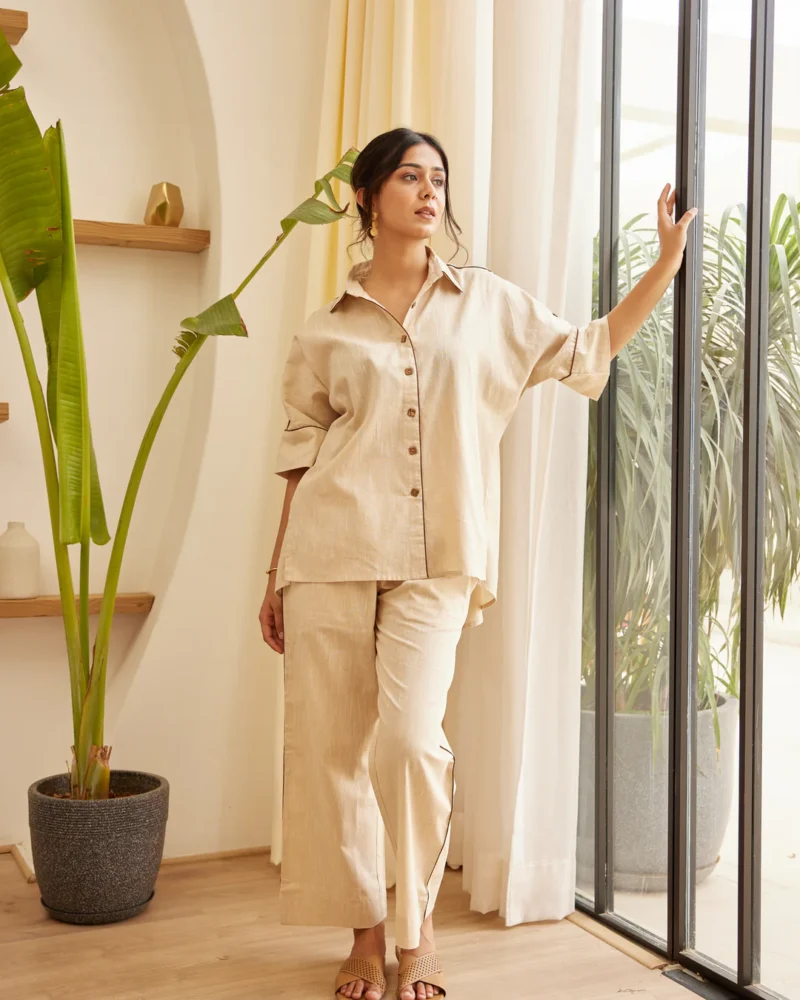 Beige Cotton Co-Ord Set - Image 2