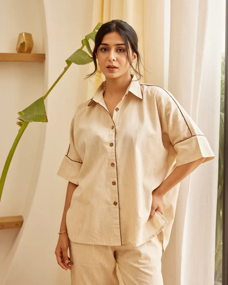 Beige Cotton Co-Ord Set - Image 3