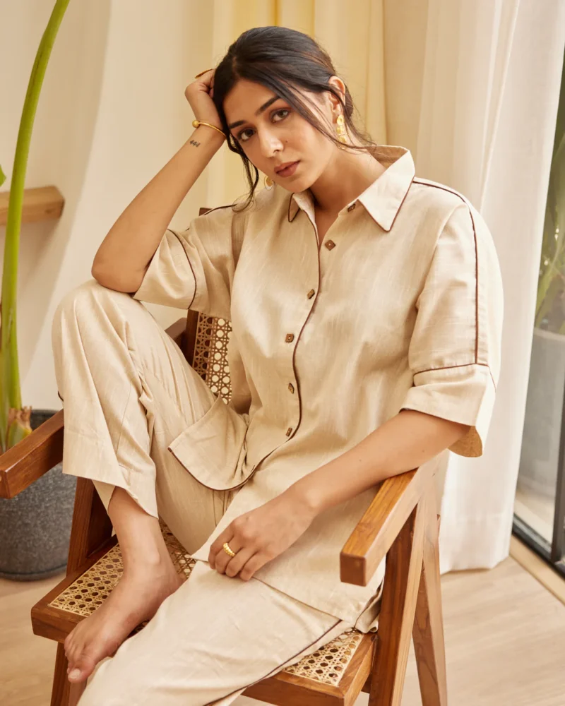 Beige Cotton Co-Ord Set - Image 4