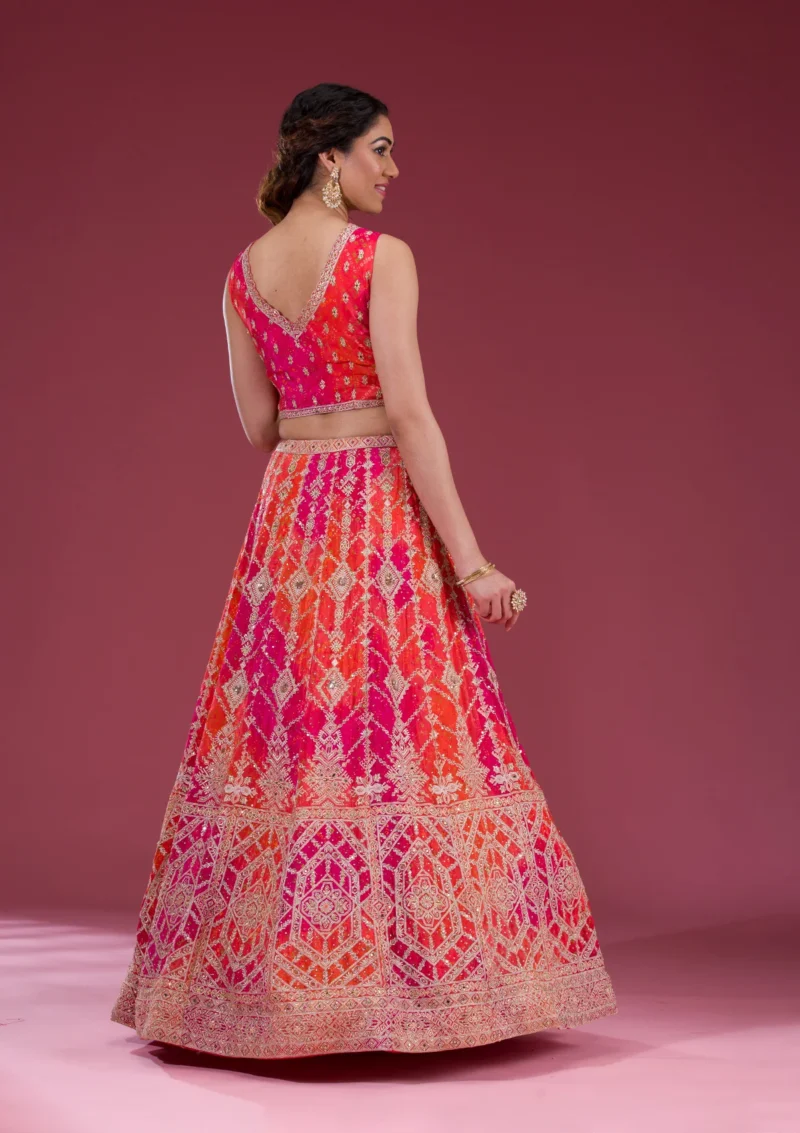 Zariwork Semi Crepe Readymade Lehenga - Image 3