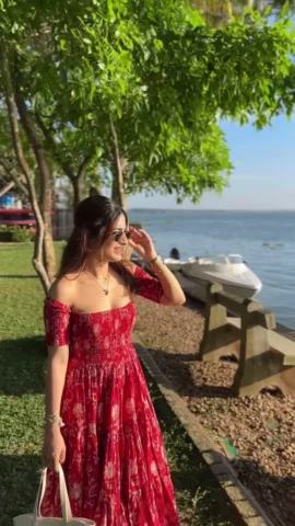 Floral Printed Off-Shoulder Ethnic Dresses