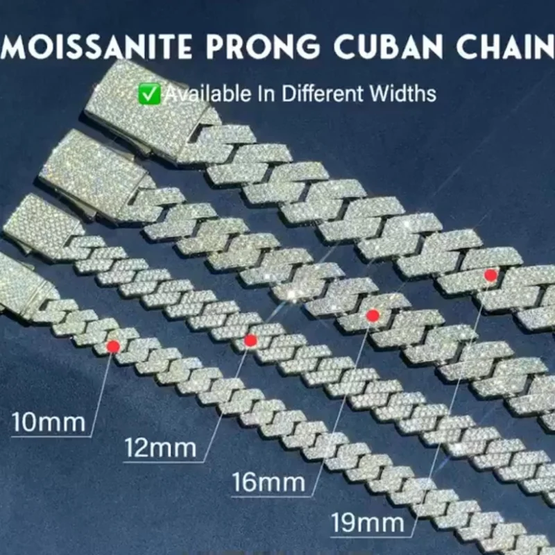 Moissanite Diamond Prong Cuban Chain - Image 8